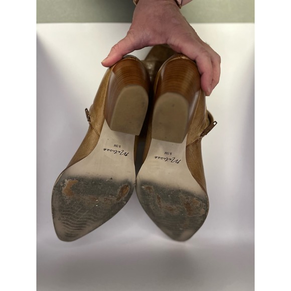 Matisse Tan Leather Caty Pointed Toe Ankle Boots Sz 9.5 - Picture 5 of 5